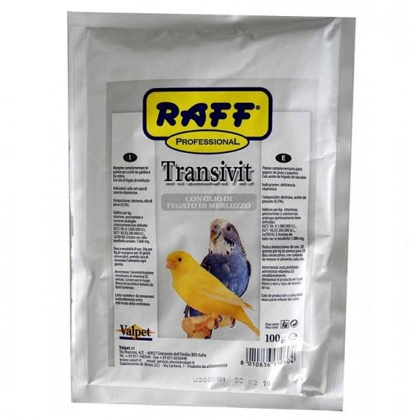 Transivit della Raff con olio di fegato di merluzzo della Raff, per ornitologia
