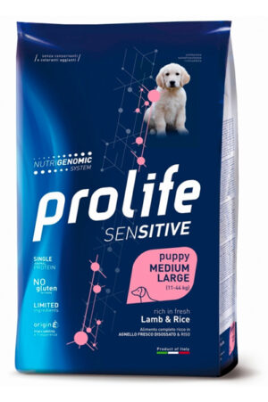 Prolife_Sensitive_Puppy_alimento per cuccioli Agnello e Riso